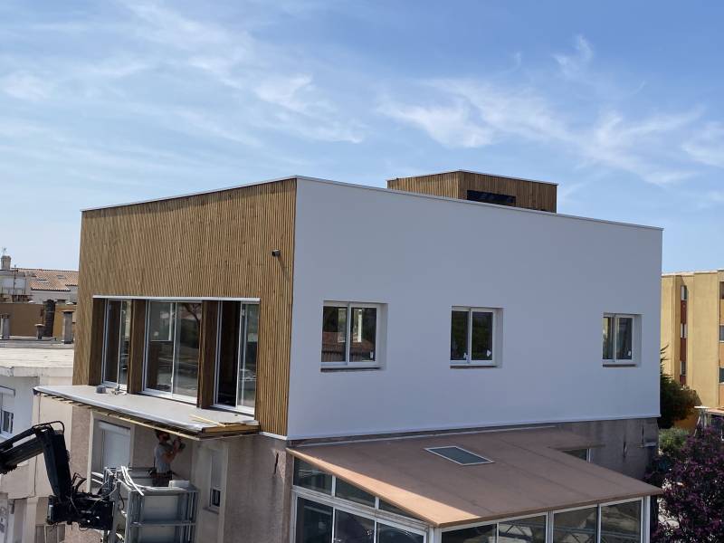 Surélévation en ossature bois proche de Montpelllier à la grande motte
