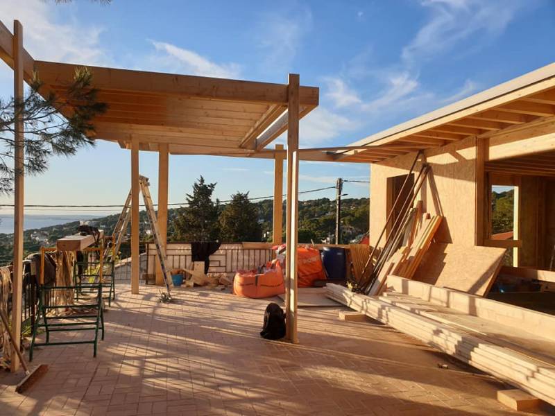 Maison d'architecte en ossature bois sur les hauteurs de Sète en Occitanie