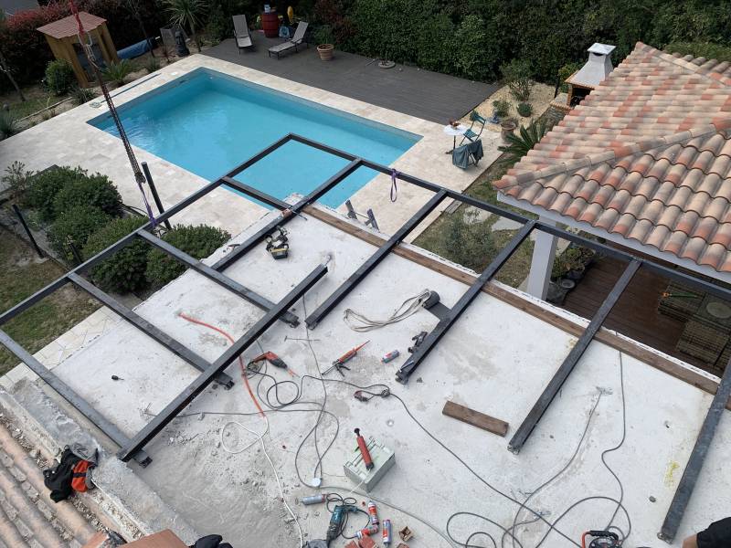 Réalisation d'une surélévation en ossature bois sur plancher béton dans le 34