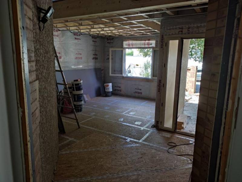 UNIVERS BOIS Intérieur d'une construction en ossature bois à Lattes, proche de Montpellier, agrandissement clef en main pour ces particuliers proche de Montpellier Hérault (34) Occitanie