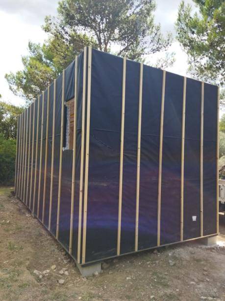 Réalisation du bardage douglas bois horizontal à saint gely du fesc pour la fabrication de deux chambre supplémentaires chez un particulier