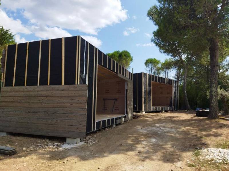 Réalisation de deux modules en ossature bois par une entreprise de charpente construction bois dans la région de Montpellier Hérault Occitznie